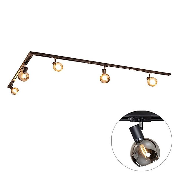 Qazqa Schienensystem-Sets Iconic lava, ohne Leuchtmittel, E14, Schwarz, Mod günstig online kaufen