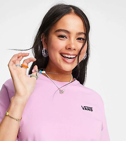 Vans – T-Shirt in Rosa mit Logo auf der linken Brust, exklusiv bei ASOS-Lil günstig online kaufen