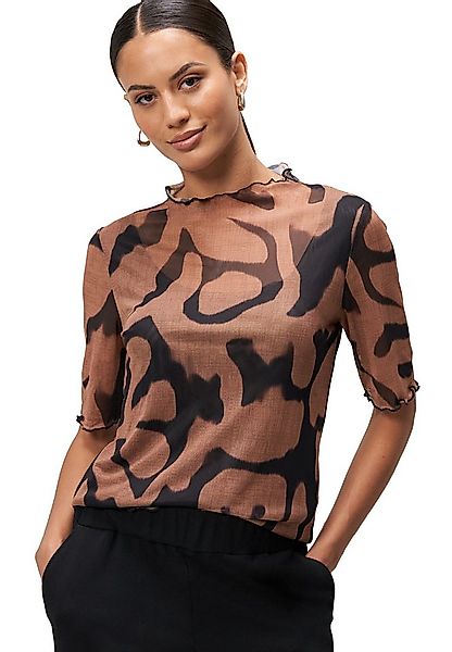 Zero Kurzarmshirt Damen Mesh-Shirt mit Wellensaum (1-tlg) weiteres Detail günstig online kaufen