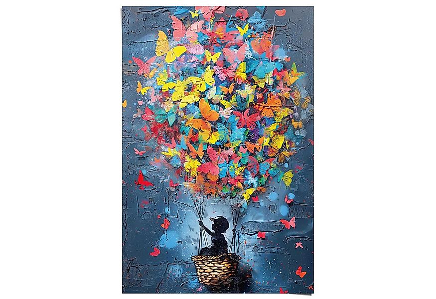 Reinders! Poster Balloon Kid, Wohnzimmer - Mehrfarbig - 150 gr. Papier - St günstig online kaufen