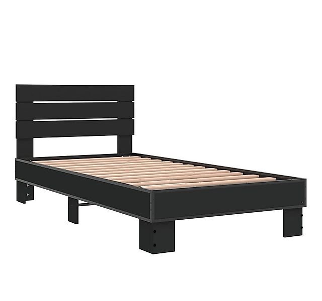 vidaXL Bett Bettgestell Schwarz 75x190 cm Holzwerkstoff und Metall günstig online kaufen