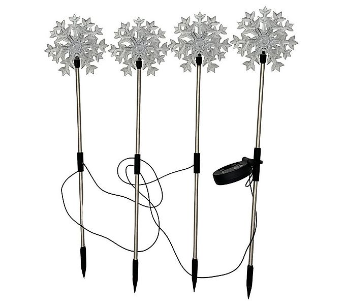 abc HOME Gartenstecker Schneeflocken, 4er Set, LEDs, Solarpanel, Lichtsenso günstig online kaufen