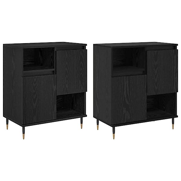 vidaXL Sideboards 2 Stk Schwarz Eichen-Optik 120 x 35 x 70 cm 3394559 günstig online kaufen