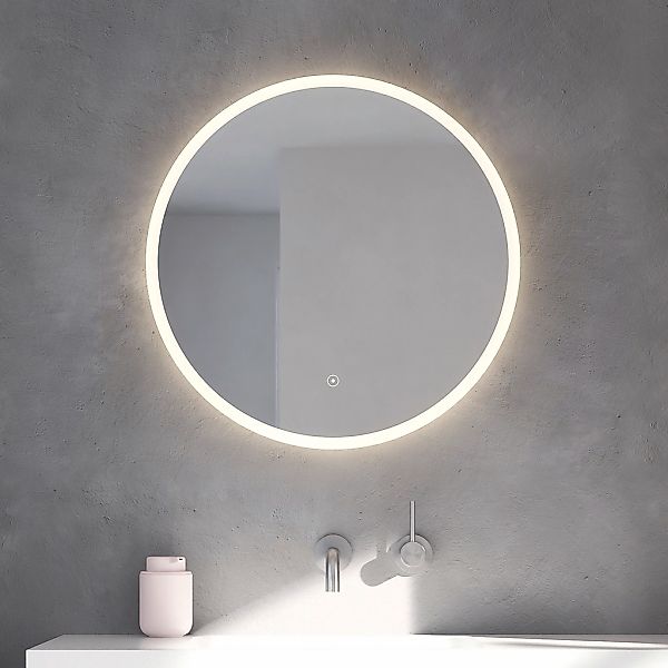 Badspiegel "Atlas Rund, Badezimmerspiegel mit LED Beleuchtung, Lichtspiegel günstig online kaufen