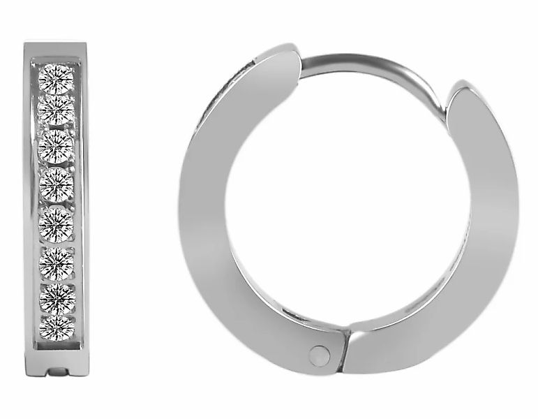 Adelia´s Klappcreolen "Damen Ohrringe – Klappcreole aus Edelstahl mit Stras günstig online kaufen