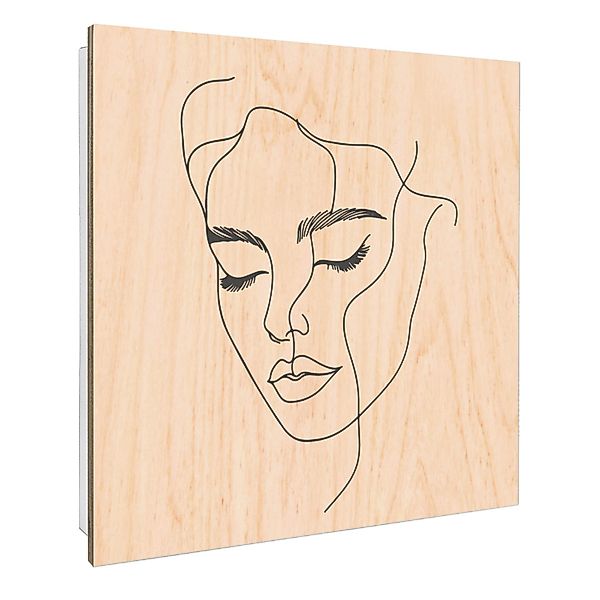 Banjado Großer Schlüsselbox Holz 30x30cm Weiß Scharnier Rechts 50 Haken Sch günstig online kaufen
