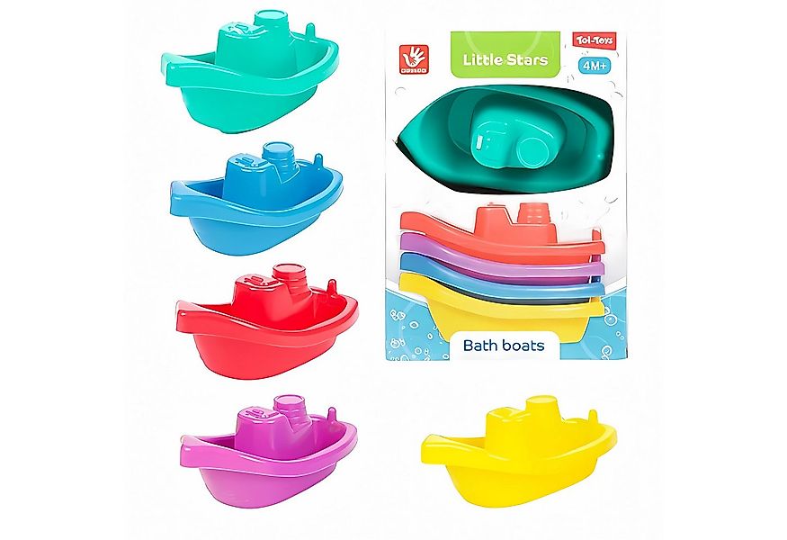 Toi-Toys Kinderspielboot 5X Baby BADEBOOT Set Bunt stapelbar Badewannenspie günstig online kaufen