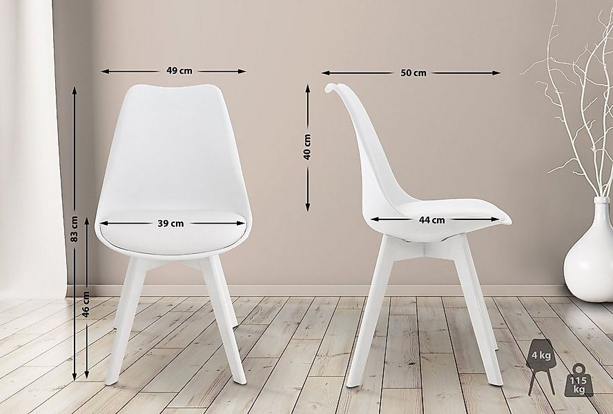 CLP Küchenstuhl Linares, mit Rückenlehne und Holzbeinen günstig online kaufen