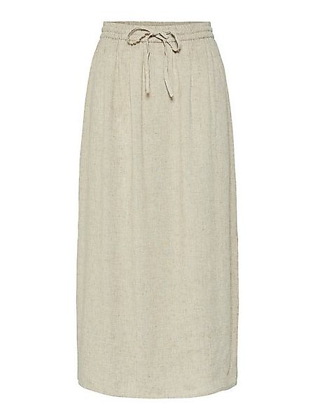 pieces Sommerrock PCPIA MW ANKLE SKIRT WVN NOOS mit Leinen günstig online kaufen