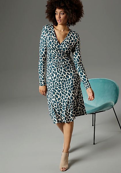 Aniston SELECTED Jerseykleid, mit farbigem animal-print günstig online kaufen