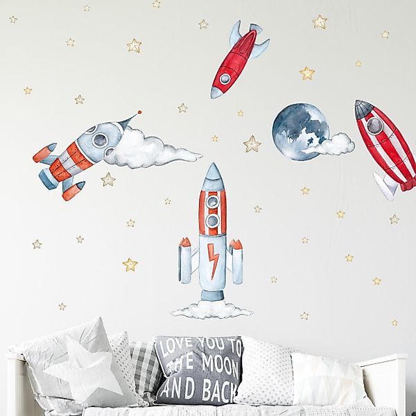WANDKIND Wandtattoo Raumschiff Set V310 Raketen günstig online kaufen