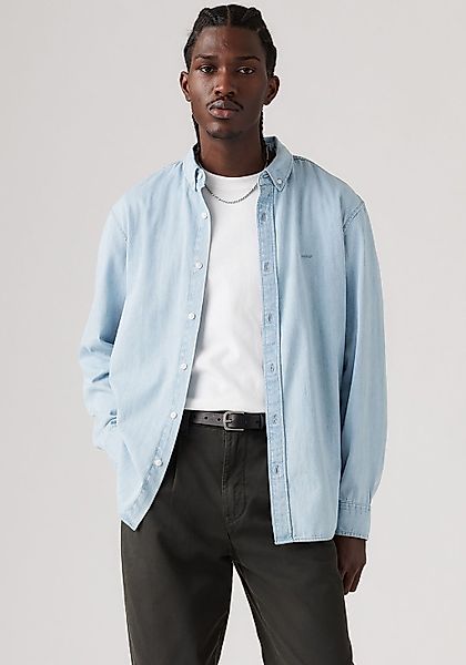 Levi's® Langarmhemd AUTHENTIC BUTTON DOWN mit Ton-in-Ton Logostickerei auf günstig online kaufen