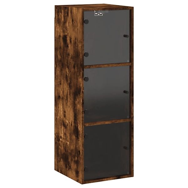 vidaXL Wandschrank mit Glastüren Räuchereiche 35x37x100 cm günstig online kaufen
