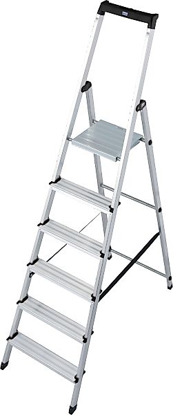 KRAUSE Stehleiter "Solidy" Aluminium, 1x6 Stufen, Arbeitshöhe ca. 327 cm günstig online kaufen