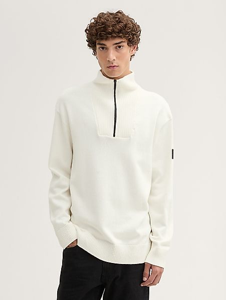 TOM TAILOR Denim Strickpullover Relaxed Troyer günstig online kaufen