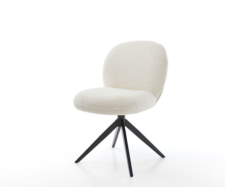 Drehstuhl Nube-Flex Bouclé Weiß Kreuzgestell breit Schwarz 360° drehbar Wip günstig online kaufen