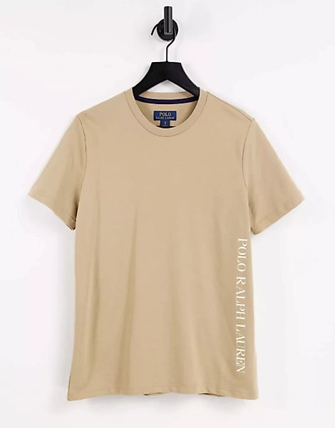 Polo Ralph Lauren – Lounge-T-Shirt in Hellbraun mit großem Logo auf der Vor günstig online kaufen