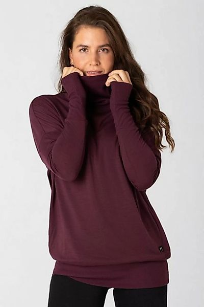 SUPER.NATURAL Rollkragenpullover Merino Sweatshirt W SKIING TURTLE gerippte günstig online kaufen