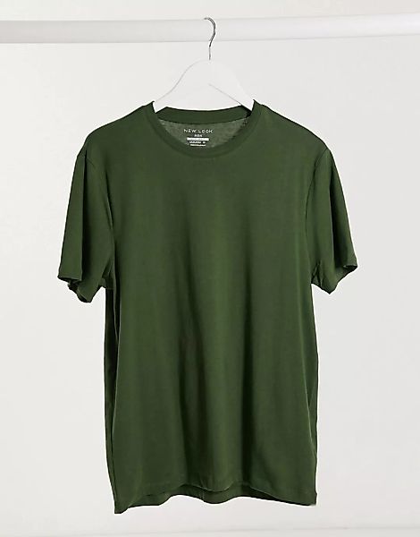 New Look – T-Shirt mit Rundhalsausschnitt in Grün günstig online kaufen