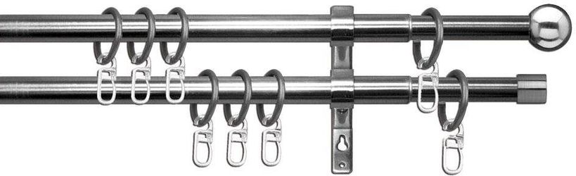 my home Gardinenstange "Bari" Ø 16 mm 2 läufig-läufig ausziehbar;Träger;End günstig online kaufen