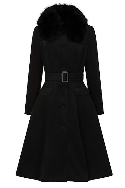 Hearts & Roses London Langmantel Matilda Swing Coat Schwarz Rockabilly Retr günstig online kaufen
