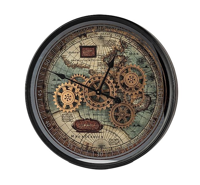 formano Wanduhr XXL Weltkarte 58cm Metall günstig online kaufen