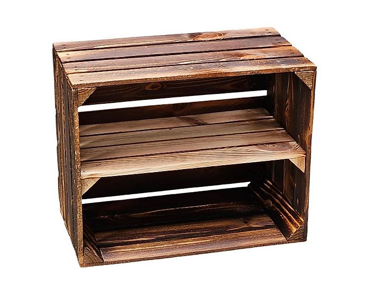 Teramico Holzkiste Holzkiste Regal mit Ablage Lang 50 x 40 x 30cm Geflammt, günstig online kaufen