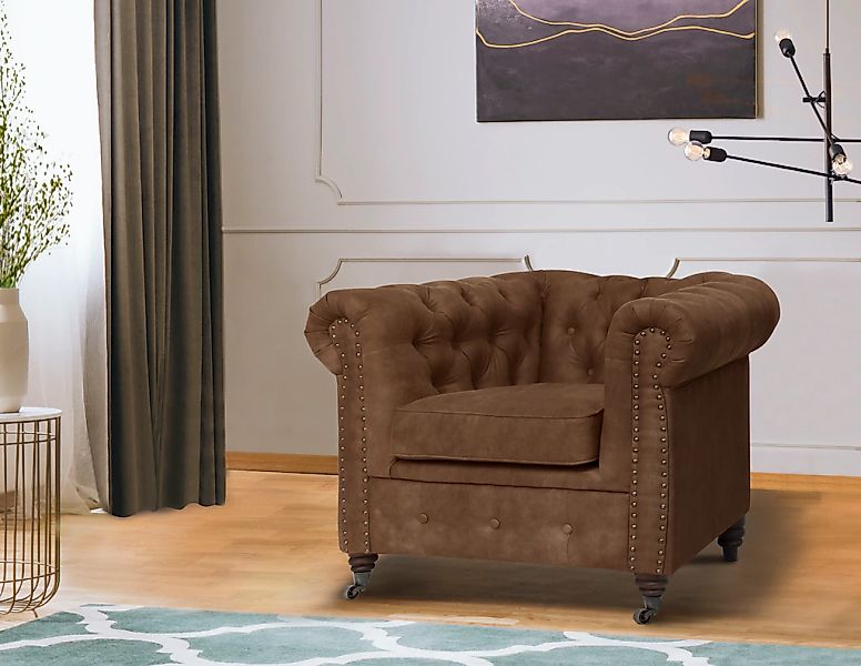Home affaire Chesterfield-Sessel "Aarburg Sessel", aufwändige Knopfheftung günstig online kaufen