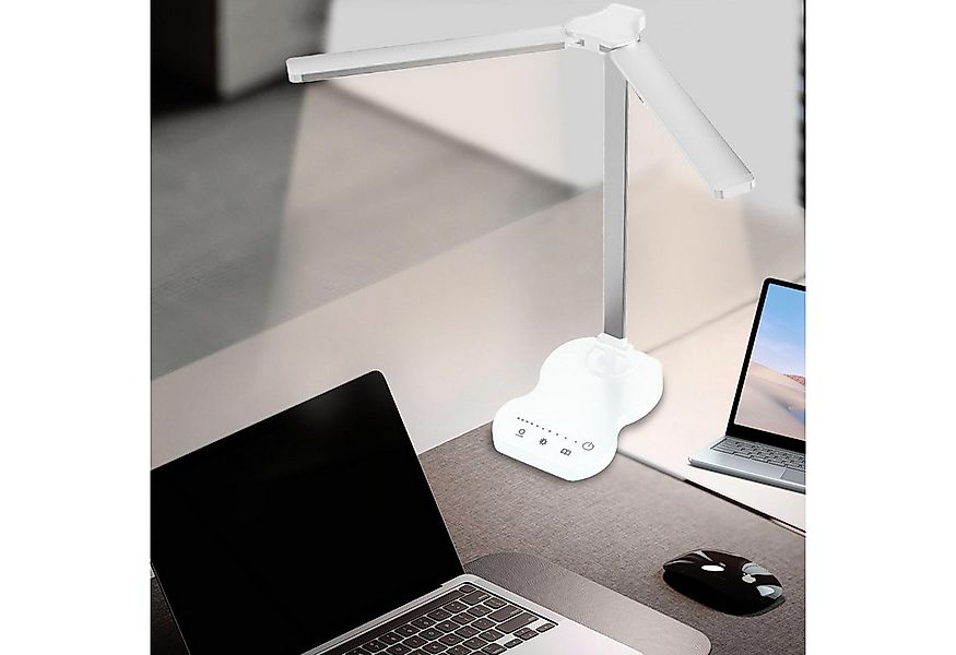 LQWELL Schreibtischlampe Doppelkopf-Schreibtischlampe LED Dimmbar, LED fest günstig online kaufen