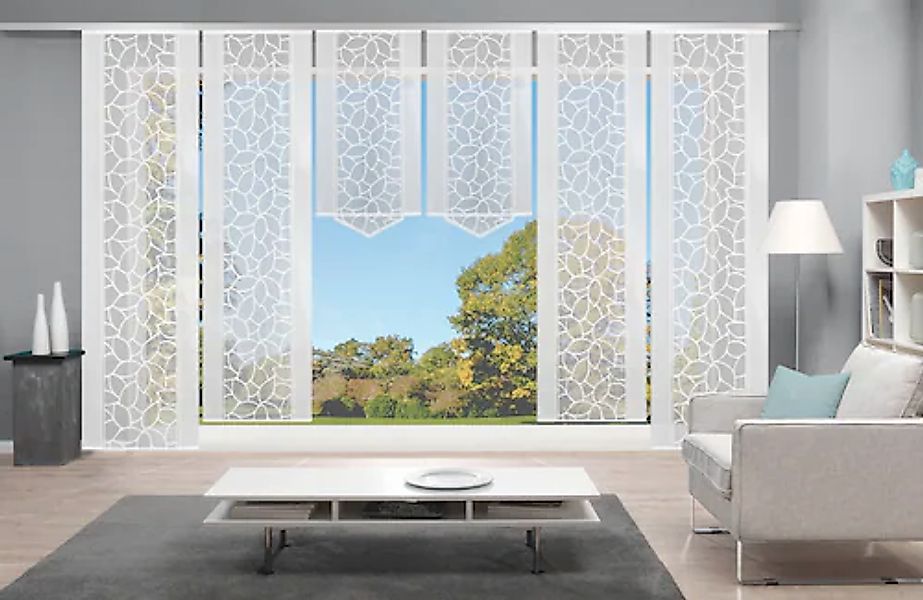 HOME WOHNIDEEN Schiebegardine »JENNA«, (6 St.), Schiebevorhang Jacquard Set günstig online kaufen