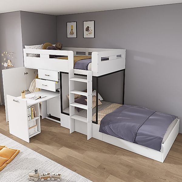 STILVORA Bettgestell 90×200 Etagenbett mit Matratze, günstig online kaufen