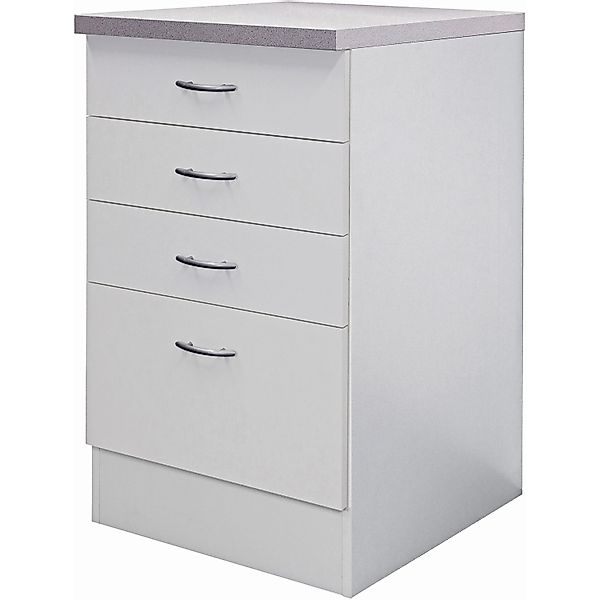 Flex-Well Classic Küchen-Schubkastenschrank Wito 50 cm Weiß günstig online kaufen