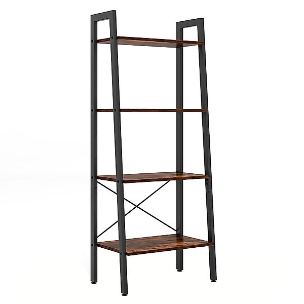 COSTWAY Bücherregal, stehend, 4 Ebenen, Metallrahmen, günstig online kaufen