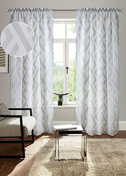 Bruno Banani Gardine "Lynn" Stangendurchzug 1 Stk. tlg. schöner Schal, Sche günstig online kaufen