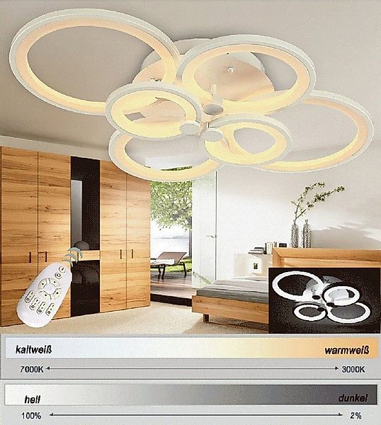Euroton LED Deckenleuchte LED Deckenleuchte Fernbedienung Lichtfarbe/Hellig günstig online kaufen