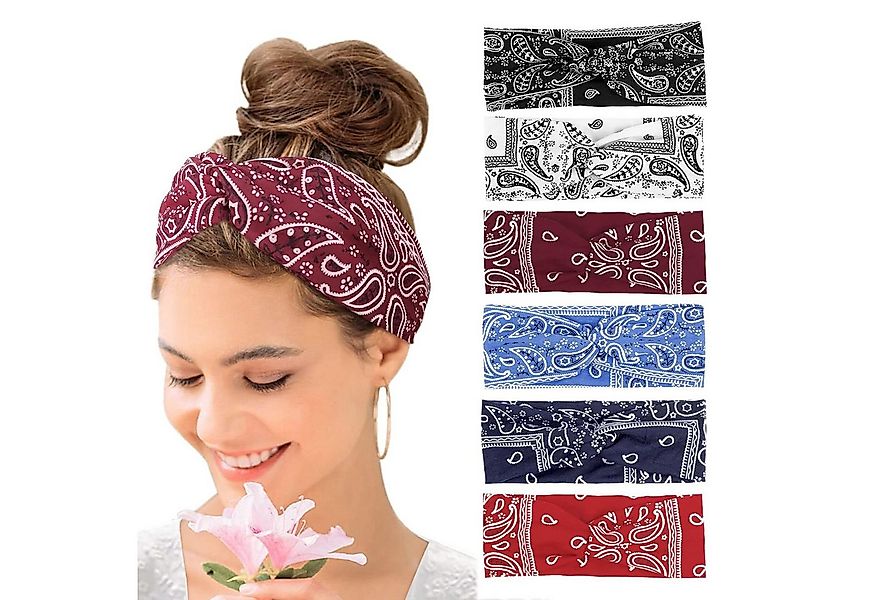 Coonoor Haargummi Haarbänder Damen Sommer Boho Stirnband Print Haarschmuck, günstig online kaufen