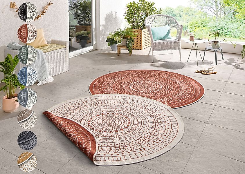 HANSE Home Teppich »Porto Wendeteppich«, rund, 5 mm Höhe, In-& Outdoor, Wet günstig online kaufen