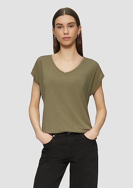 QS Kurzarmshirt T-Shirt Locker geschnittenes T-Shirt im Modalmix günstig online kaufen