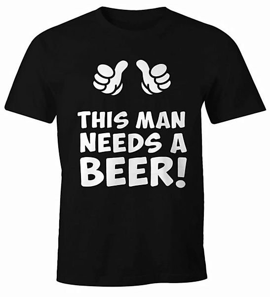MoonWorks Print-Shirt This man needs a beer Herren Bier T-Shirt mit Print günstig online kaufen
