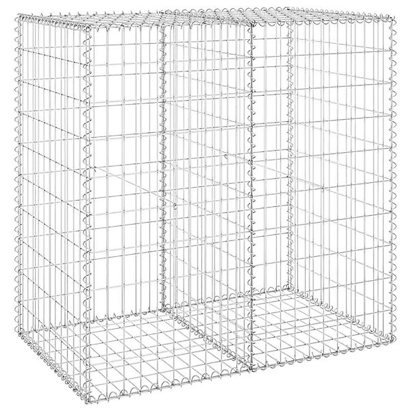 vidaXL Gabionenwand mit Abdeckung Verzinkter Stahl 100x60x100 cm 147813 günstig online kaufen