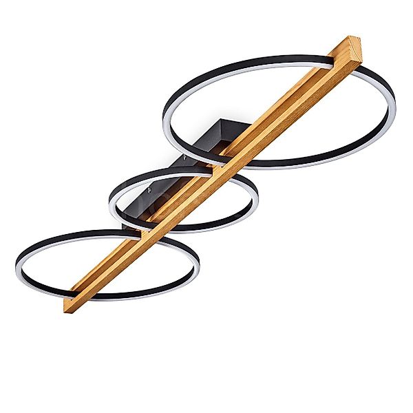 hofstein Deckenleuchte dimmbare Deckenlampe aus Metall/Holz/Kunststoff günstig online kaufen