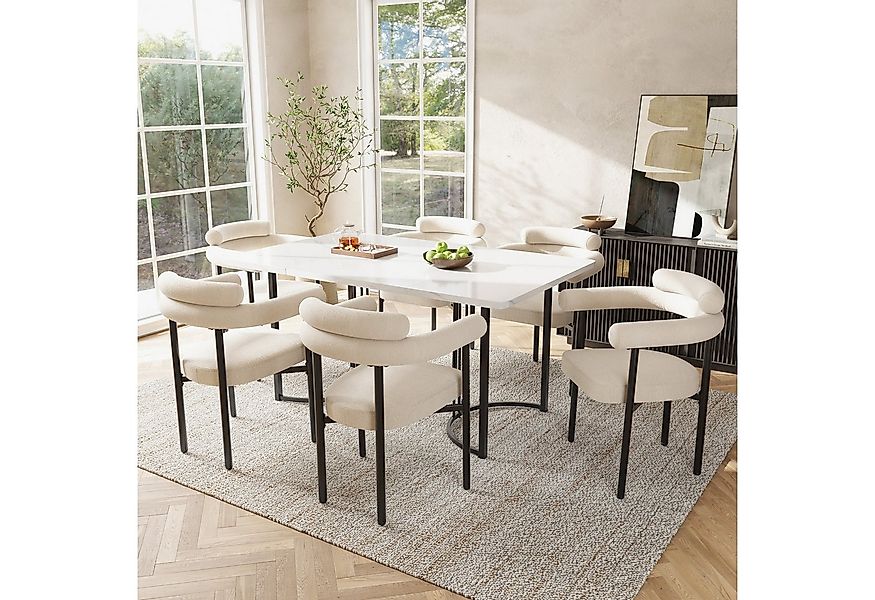 Flieks Esszimmerstuhl (Set, 6 St), 6er Set Polsterstühle Wohnzimmer Samt Kü günstig online kaufen