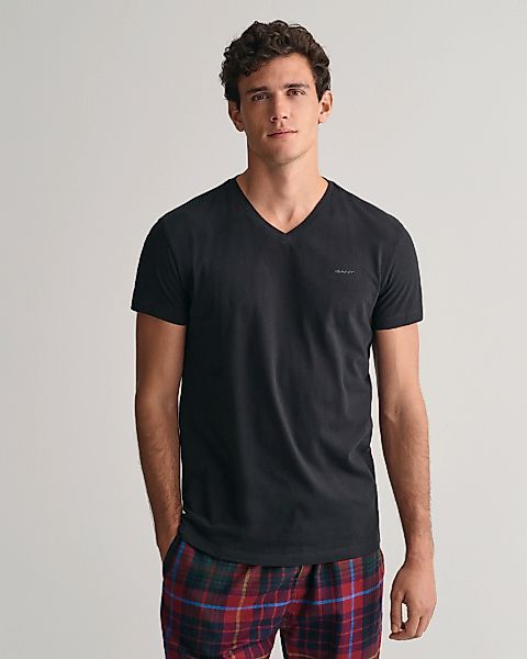 Gant Unterziehshirt "V-NECK T-SHIRT 2-PACK", 2 Stk. mit Markenlabel auf der günstig online kaufen