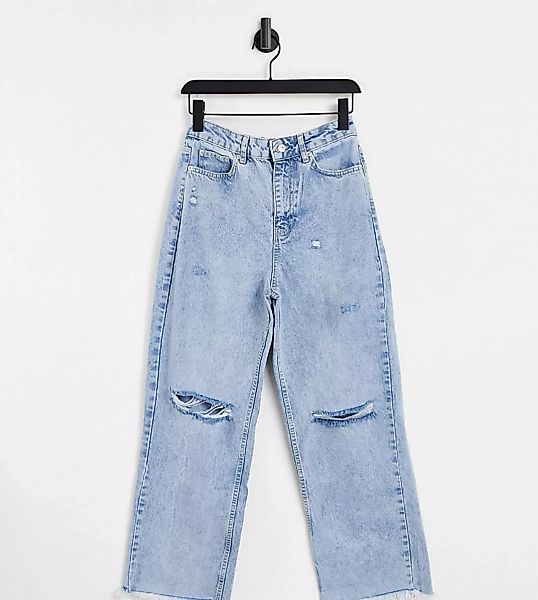 New Look Petite – Locker geschnittene Jeans in Hellblau günstig online kaufen