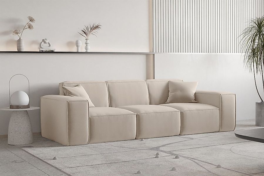 Fun Möbel Sofa Sofa Designersofa CELES PREMIUM 3-Sitzer in Stoff, Inkl. 2 Z günstig online kaufen