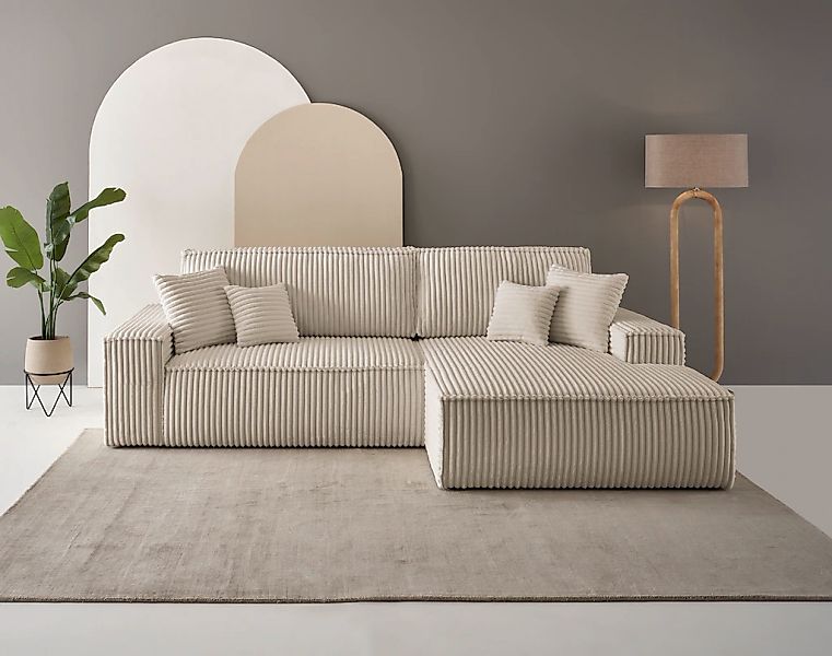 andas Ecksofa "FINNLEY Schlafsofa 267 cm, L-Form mit Schlaffunktion & Bettk günstig online kaufen