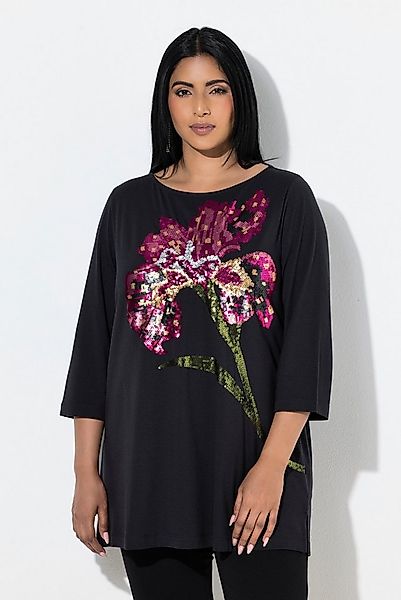 Ulla Popken Sweatshirt Sweatshirt A-Linie U-Boot-Ausschnitt 3/4-Arm günstig online kaufen