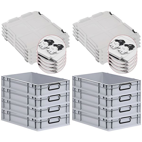 PROREGAL SuperSparSet 8x Eurobox Nextgen Color Mit Scharnierdeckel HxBxT 12 günstig online kaufen