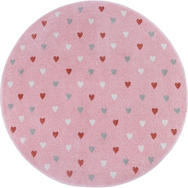 HANSE Home Kinderteppich »Adventures Little Hearts«, rund, 7 mm Höhe, Spiel günstig online kaufen