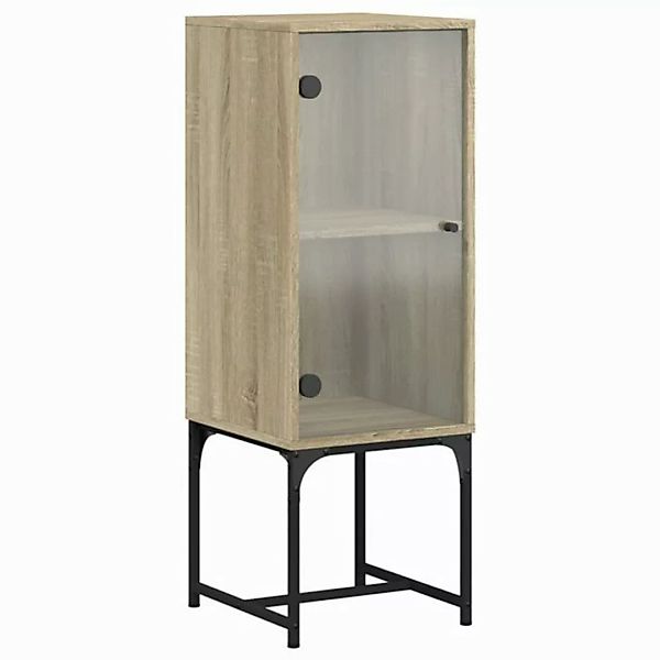 vidaXL Beistellschrank Beistellschrank mit Glastür Sonoma-Eiche 35x37x100 c günstig online kaufen